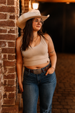 Camisole Crop biscotti avant