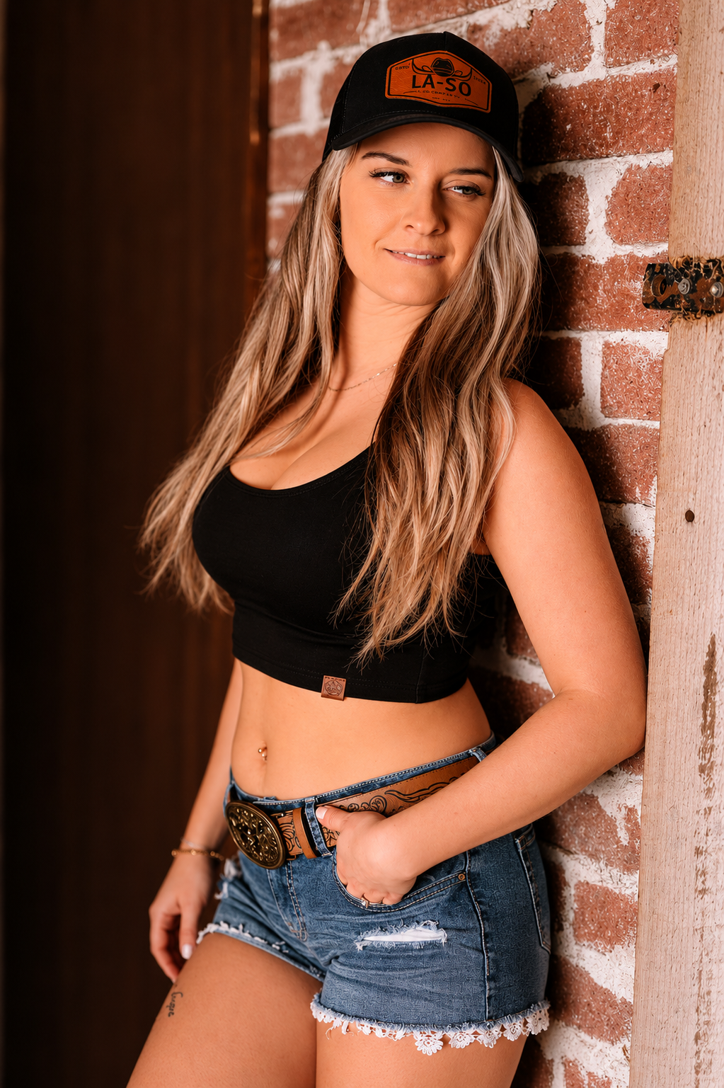 Camisole Crop noire vu devant