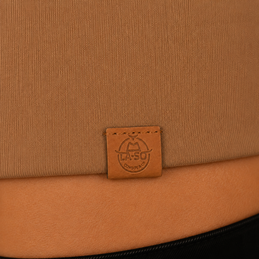 Détail pièce en cuir avant camisole crop