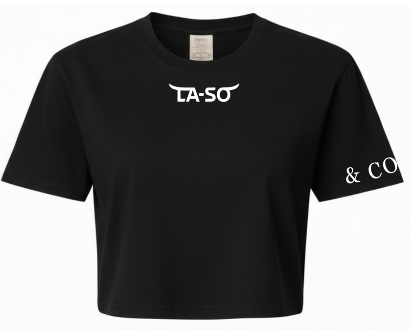 T-Shirt Crop noir avant sans mannequin