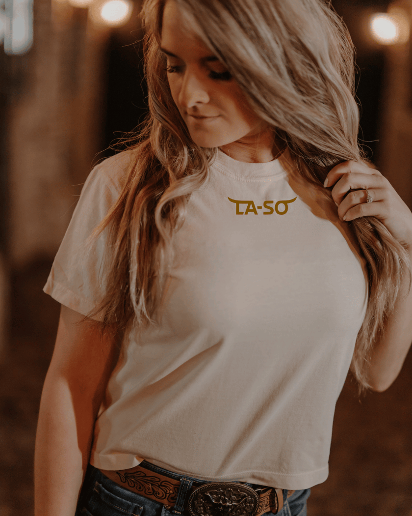 t-shirt crop ivoire avant