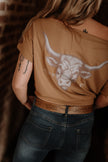T-shirt épaule dénudée Camel vue dos