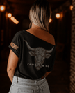 T-shirt épaule dénudée noir vue dos 