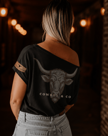 T-shirt épaule dénudée noir vue dos 