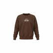 crewneck brun manche longue, vue de face avec logo de La-So au centre de la poitrine