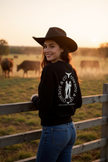 crew neck noir, manche longue, avec logo Le Duo C&C pleine largeur au dos