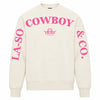 crewneck ivoire avec écriture rose